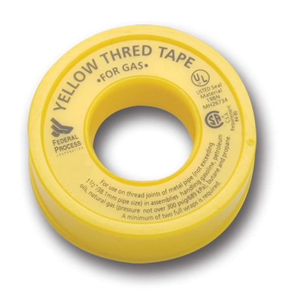 Yellow PTFE Thread Seal Tape fessional-Grade, 1/2 Inch x 260 Inch, High-Dety for Gas Lines Leak-of Seal, Non-Toxic