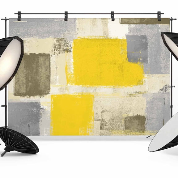 Yellow Paint Backdrop for Photography, Abstract Mottled Classic Art Photo Backdrop Portrait Background Party Banner Photo Backgrounds for Studio Booth Props, 7x5ft