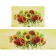 thumbnail image 1 of Yellow Painting Sunflower Farmhouse Kitchen Rugs Set 2 Piece Colorful Flowers Seasonal Decorative Rug for Kitchen Low-Profile Floor Mats Decorations for Home Kitchen 17x48+17x30 Inches, 1 of 6