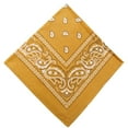 thumbnail image 1 of Yellow Paisley Bandanas Multi Colored Set Cowboy Bandana Head Scarf Double Sided Soft Lightweight Sewn Edges Yellow, 1 of 2