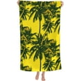 thumbnail image 1 of Yellow Palm Tree Large Beach Towel - Plush Thick Cotton Pool Towel, Adult Beach Towels, 1 of 17
