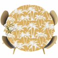 thumbnail image 1 of Yellow Palm Tree Summer Round Tablecloth 36-44 Inch Round Fitted Table Cloth with Elastic Edge, Beach Tropical Botanical Coastal Waterproof Table Cover Protector for Outdoor Picnic Party Dining, 1 of 9