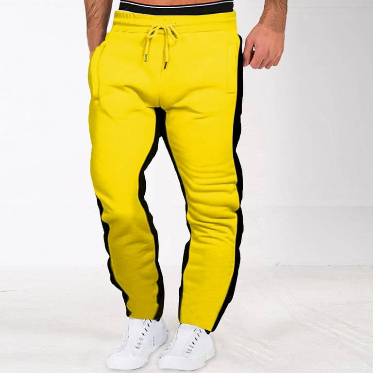 Yellow track pants mens top