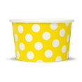 thumbnail image 1 of Yellow Paper Ice Cream Cups - 4 oz Polka Dot Dessert Bowls - Comes In Many Colors & Sizes! Frozen Dessert Supplies - Fast Shipping! 25 Count, 1 of 2