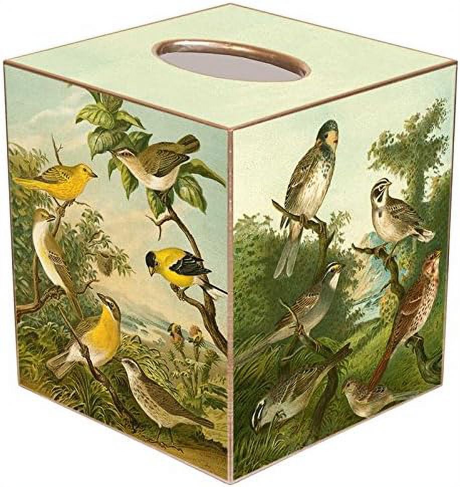 Yellow Paper Mache Tissue Box Cover