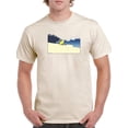 thumbnail image 1 of Yellow Parasol At Beach T-Shirt Men -Wilfred Hildonen Designs, Male 4X-Large, 1 of 4