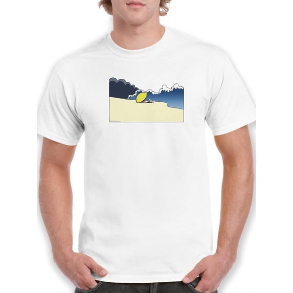 Yellow Parasol At Beach T-Shirt Men -Wilfred Hildonen Designs, Male Small