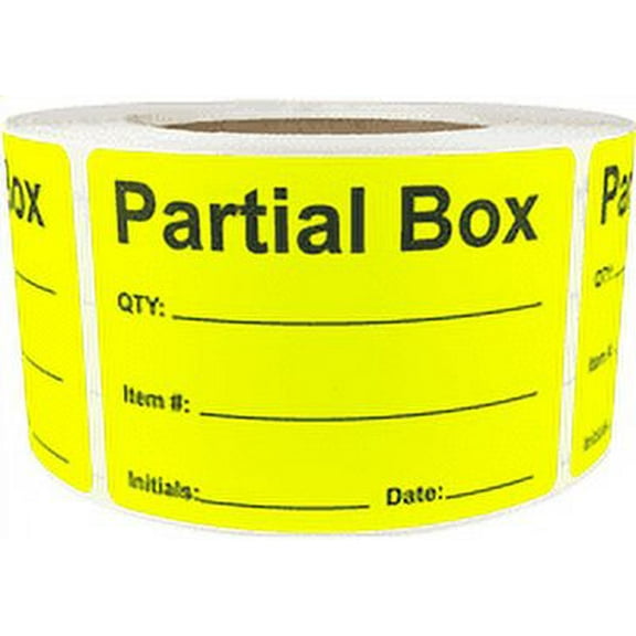Yellow Partial Box Labels With Details 500 labels 2.5 x 3.5 Inches Rounded Corners