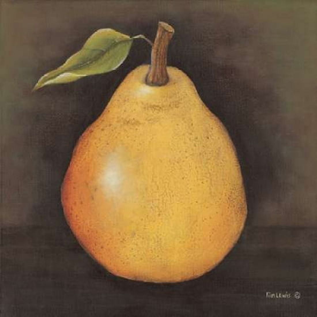 Yellow Pear Canvas Art - Kim Lewis (24 x 24)