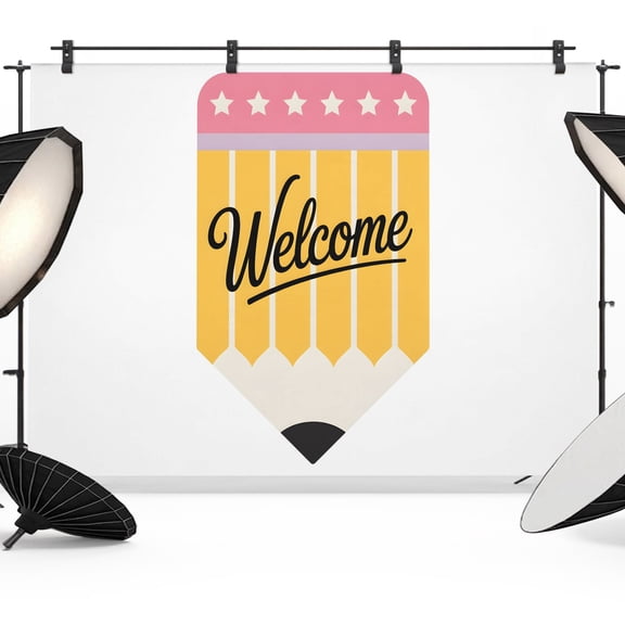 Yellow Pencil Photography Backdrop 10x8FT, Welcome Back to School Academic Simple Photo Backdrops, Background for Photography Studio Photo Studio Background, Back Drop for Photoshoot