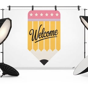 Yellow Pencil Photography Backdrop 7x5FT, Welcome Back to School Academic Simple Photo Backdrops, Background for Photography Studio Photo Studio Background, Back Drop for Photoshoot