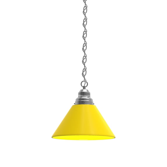 Yellow Pendant Light with Chrome FIxture