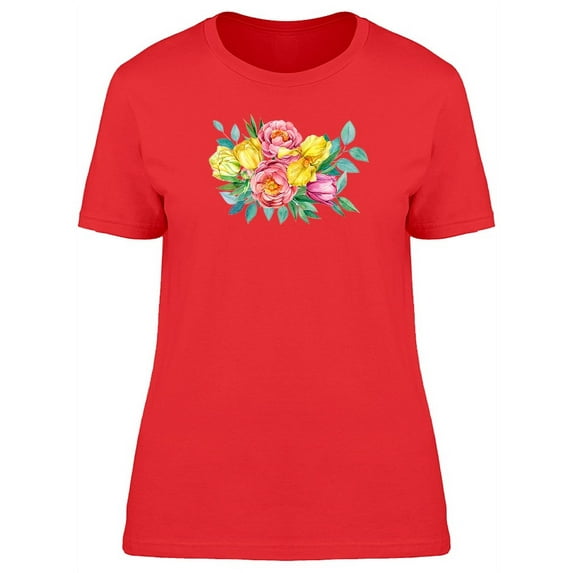 Yellow Peonies Ikebana T-Shirt Women -Image by Shutterstock, Female Large