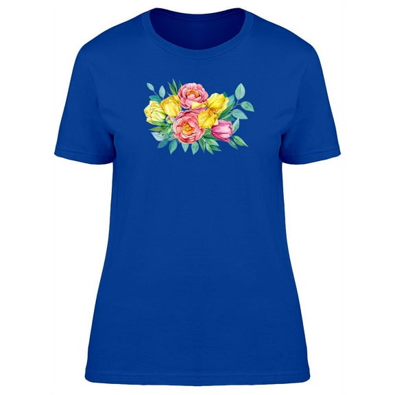 Yellow Peonies Ikebana T-Shirt Women -Image by Shutterstock, Female Medium