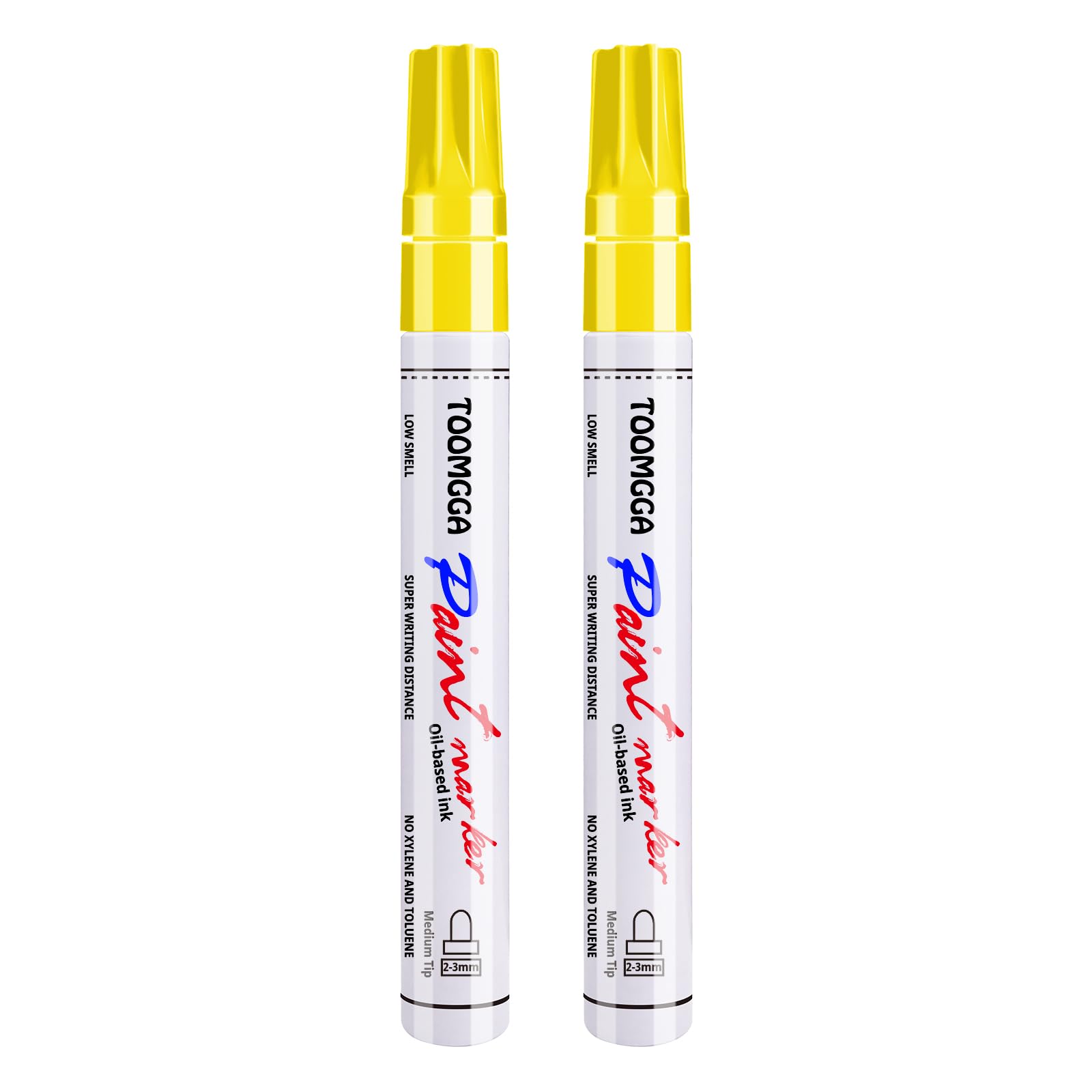 Yellow Permanent Paint Pens Paint Markers 2 Pack Oil Based Markers