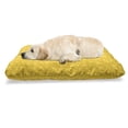 thumbnail image 1 of Yellow Pet Bed, Abstract Design Shaded Curving Lines and Swirling Motifs Patterns Monochromatic Print, Resistant Pad for Dogs and Cats Cushion with Removable Cover, 24" x 39", Yellow, by Ambesonne, 1 of 4