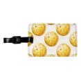 thumbnail image 1 of Yellow Pickleballs Faux Leather Travel Luggage Tag, 1 of 7