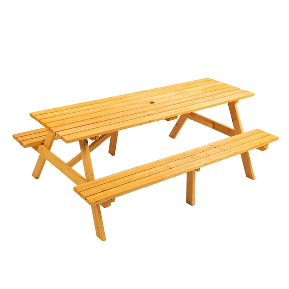 Yellow Picnic Table | Great for Outdoor Events and Family Dinners | Solid Wood Craftsmanship | Promotes Better Communication