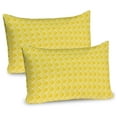 thumbnail image 1 of Yellow Pillow Sham Set of 2, Quatrefoil Moroccan Themed Geometric Ombre Pattern Art, Quality Microfiber Bedding Item for All Seasons, 26" x 20", Merigold Yellow, by Ambesonne, 1 of 3