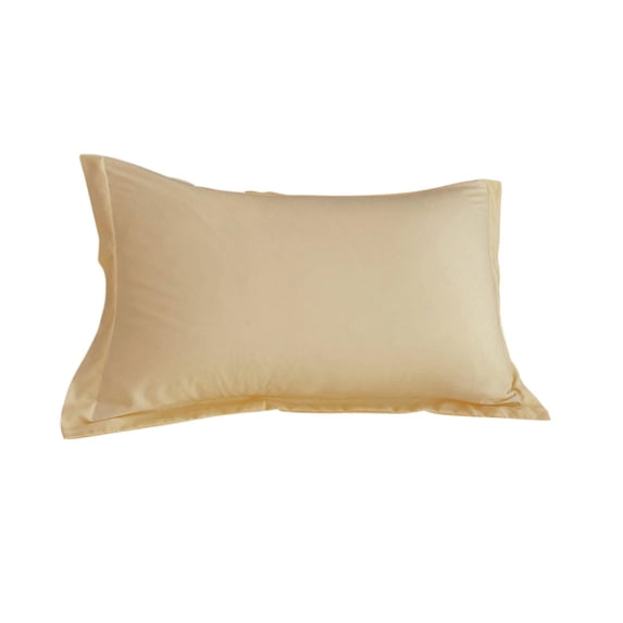 Yellow Pillowcase, Solid Color Washed Cotton Standard Size 19x29 Inch Cover, Bright Cheerful Soft Breathable Hypoallergenic for Adults, Machine Washable