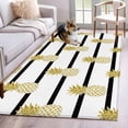 thumbnail image 1 of Yellow Pineapple Area Rugs 4x6 ft Abstract Fruit White Black Stripe Modern Washable Rug Non Slip Indoor Carpet Absorbent Floor Mat for Living Room Bedroom Dining Room, 1 of 9
