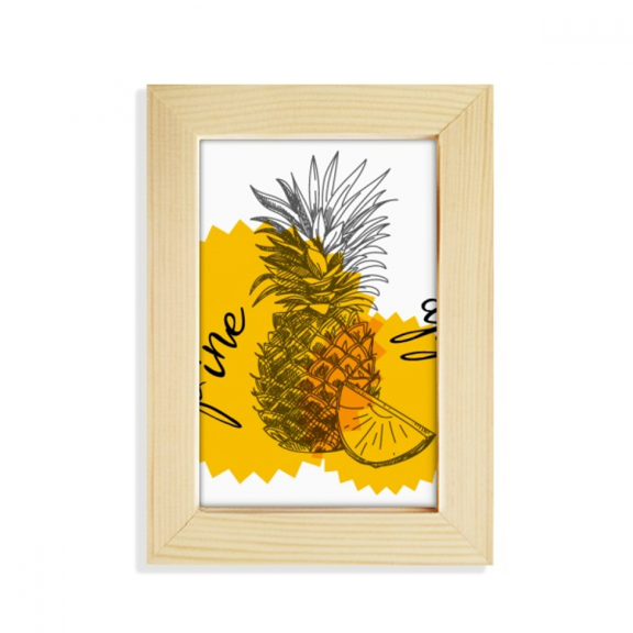Yellow Pineapple Drawing Fruit Desktop Display Photo Frame Picture Art Painting 5x7 inch