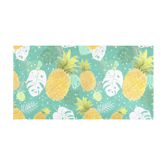 Yellow Pineapple Pattern Bath Mat 39x20 Inch Soft Absorbent Non-Slip Plush Bathroom Rug for Floor