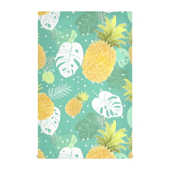 Yellow Pineapple Pattern Kitchen Towels Waffle Weave Decorative Tea Towels Multi Use Dishcloths 28x18in