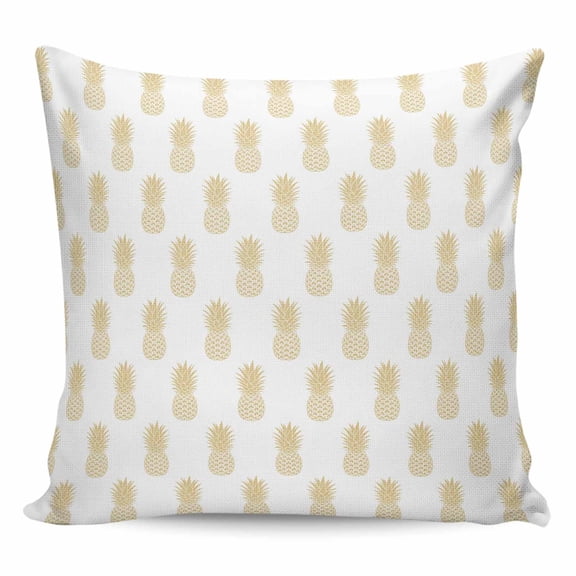 Yellow Pineapple Pillow Covers 16x16 Inch Decorative Throw Pillow Cover, Vintage Summer Tropical Fruit Sofa Pillowcases Accent Cushion Case Home Decor Bedroom Living Room