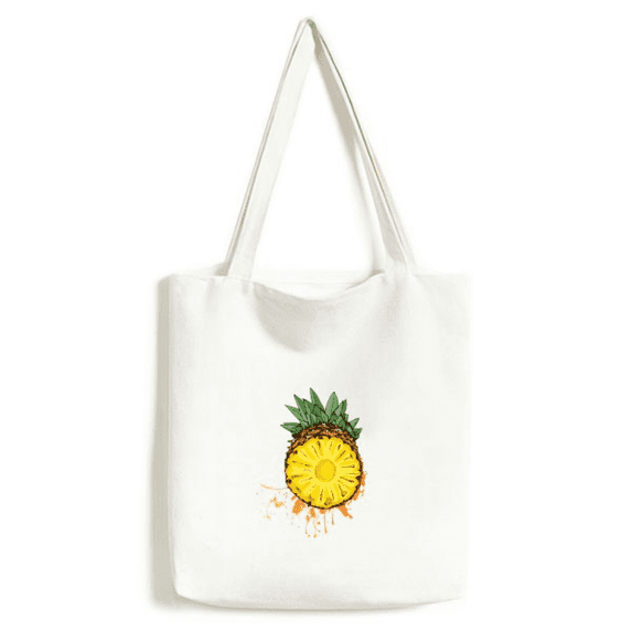 Yellow Pineapple Tropical Fruit Tote Canvas Bag Shopping Satchel Casual Handbag