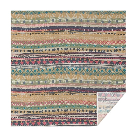 Yellow and Pink Geometric Boho Pattern Square Tablecloth,Waterproof Square Table Cover,Wipeable Spillproof Washable Table Cover for Home Kitchen Party Decor 60"x60"(152x152cm)