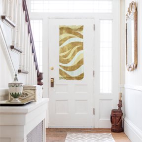 Yellow Pink Waves Door Curtains for Door Window,French Sidelight Front Back Door Curtains With Tieback,Ombre Sea Ripples Shabby Beach Kitchen Rod Pocket Drapes Privacy Panel Window Blind 25"x40"