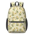 thumbnail image 1 of Yellow Pioneer Flower Pattern 17" Waterproof Oxford School Backpacks for Teens, S-Shape Padded Straps, for School, Travel, Hiking, Camping, 1 of 5