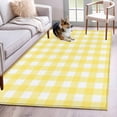thumbnail image 1 of Yellow Plaid Area Rugs 4'x6', Washable Small Throw Rugs for Office Bathroom, Modern Minimalist Checkered Indoor Outdoor Rug Non-Slip Low Pile Carpet Runner Reversible Floor Mats, 1 of 8