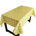 thumbnail image 1 of Yellow Plaid Checkered PVC Plastic Tablecloth / Table Cover with Nonslip Flannel Backing, 1 of 2