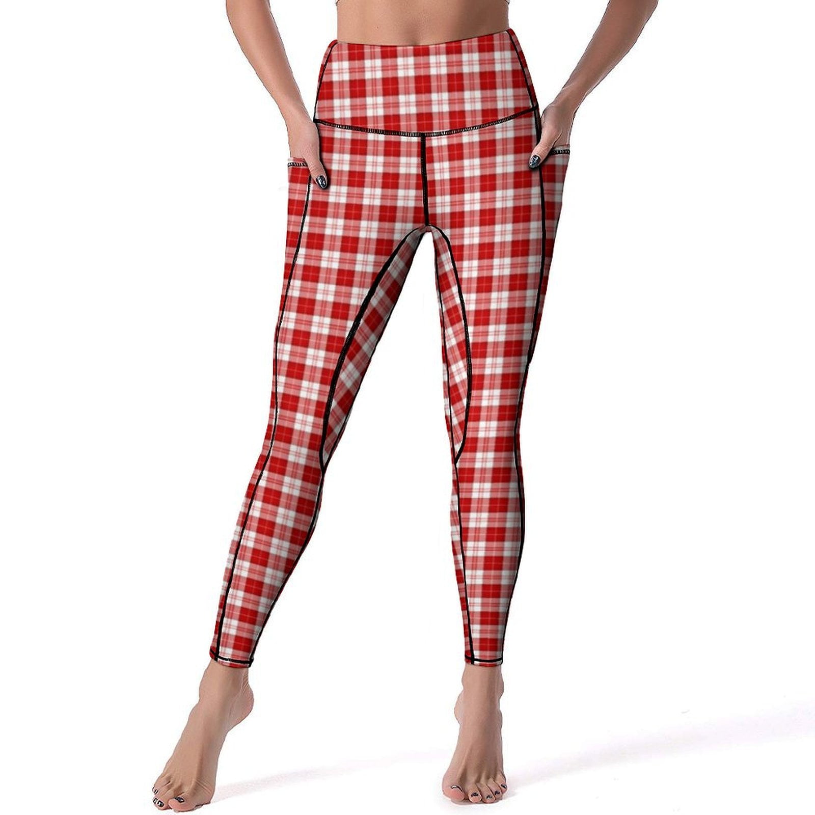 Caramel Plaid Yoga Leggings main image 1