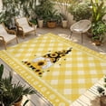 thumbnail image 1 of Yellow Plaid Outdoor Rug for Patio/Deck/Porch, Non-Slip Large Area Rug 3 x 5 Ft, Sunflower Gnomes Elegant Pastoral Indoor Outdoor Rugs Washable Area Rugs, Reversible Camping Rug Carpet Runner, 1 of 8