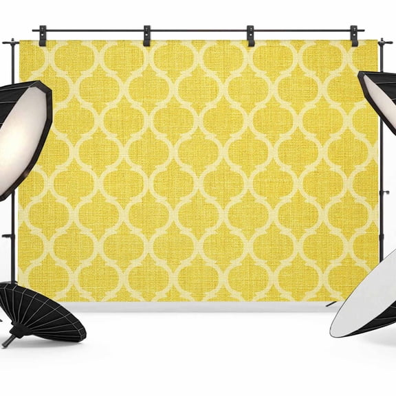 Yellow Plaid Photography Backdrop 7x5FT, Retro Country Moroccan National Geometrical Plaid Photo Backdrops, Background for Photography Studio Photo Studio Background, Back Drop for Photoshoot