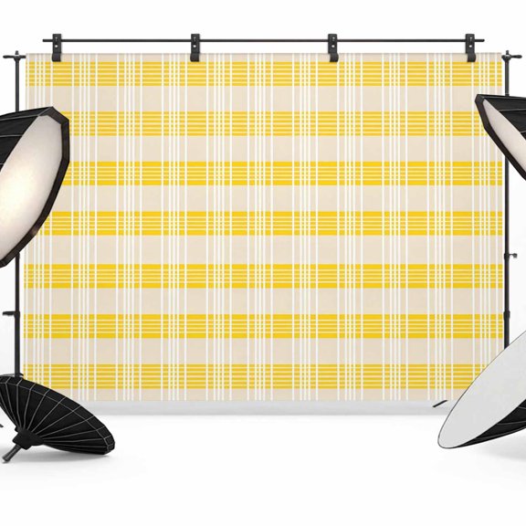 Yellow Plaid Striped Backdrop for Photoshoot,Photography Photo Studio Background Wall Backdrop,Farmhouse Checkered Modern Abstract Art Back Drop Banner Panel for Portraits Wedding Party 12x8Ft