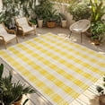 thumbnail image 1 of Yellow Plaid Striped Outdoor Rug for Patio/Deck/Porch, Non-Slip Large Area Rug 3 x 5 Ft, Farmhouse Checkered Modern Abstract Art Indoor Outdoor Rugs Washable Area Rugs, Camping Rug Carpet Runner, 1 of 8