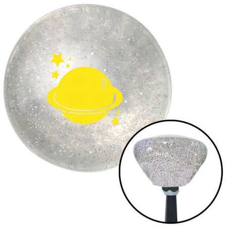 Yellow Planet & Stars Clear Retro Metal Flake Shift Knob with M16 x 1.5 Insert Auto