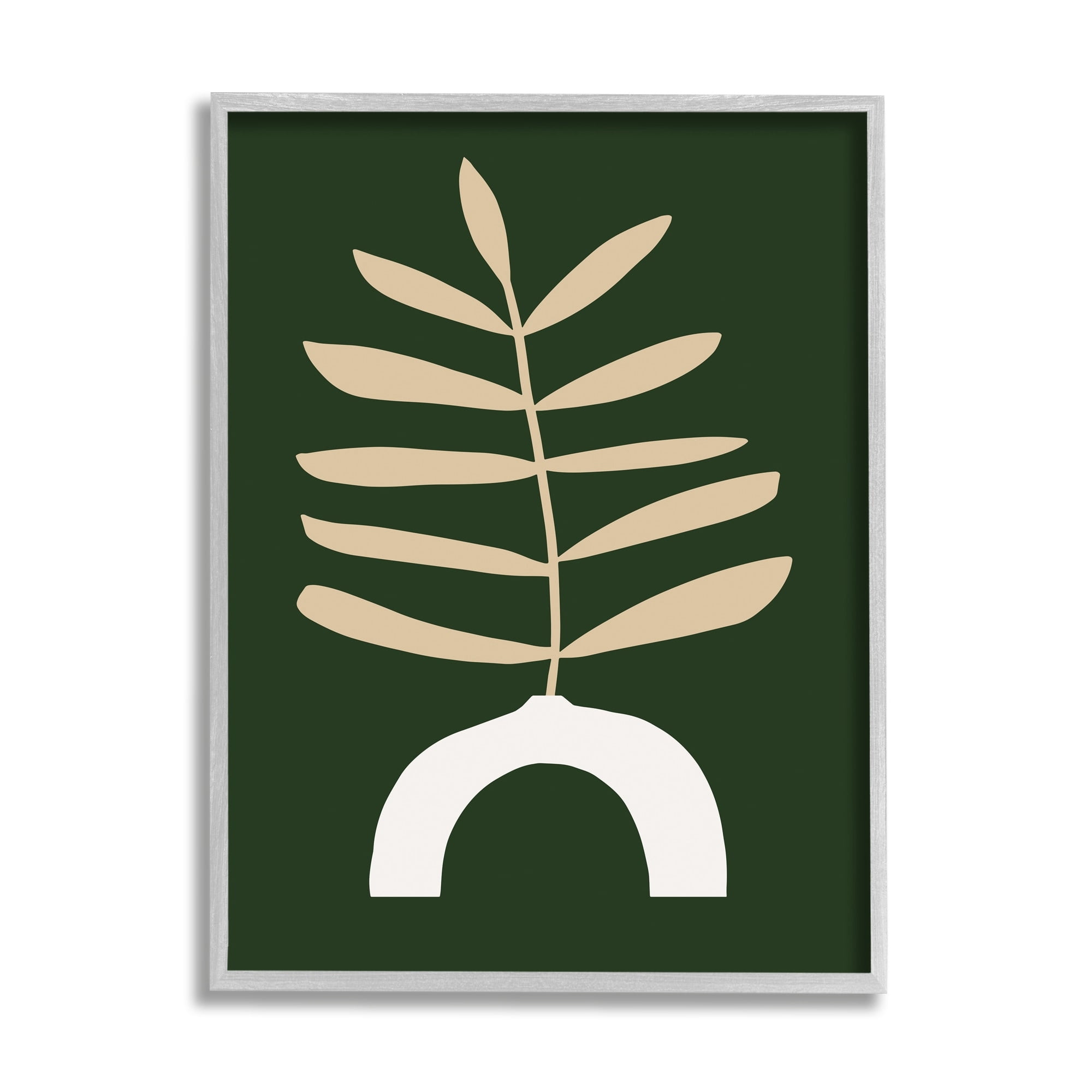 Yellow Plant in Unique Vase Over Green 11 in x 14 in Framed Painting Art Print, by Stupell Home Décor