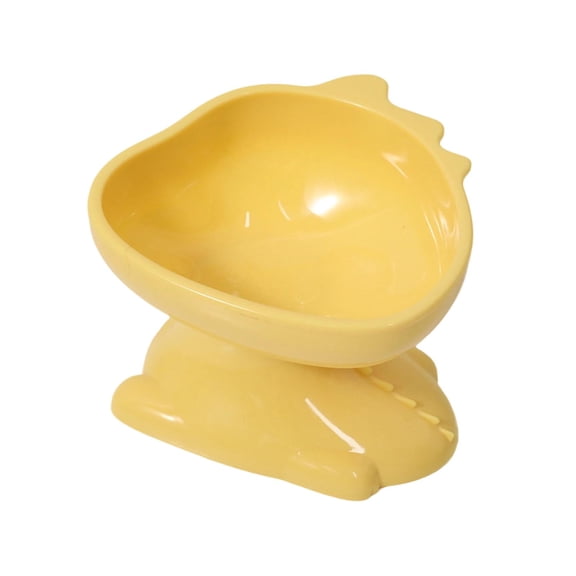 Yellow Plastic Cat Bowl Dog Bowl Cat Food Bowl Drinking Bowl Elevated Cervical Support Pet Bowl 350Ml Capacity For Dogs And Cats Yellow
