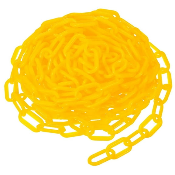 Yellow Plastic Chain,Bexikou 13ft Rustproof & Lightweight Plastic Chain Links,High Visibility Safety Barrier Chains for Crowd Control, Caution, Security, Construction Site