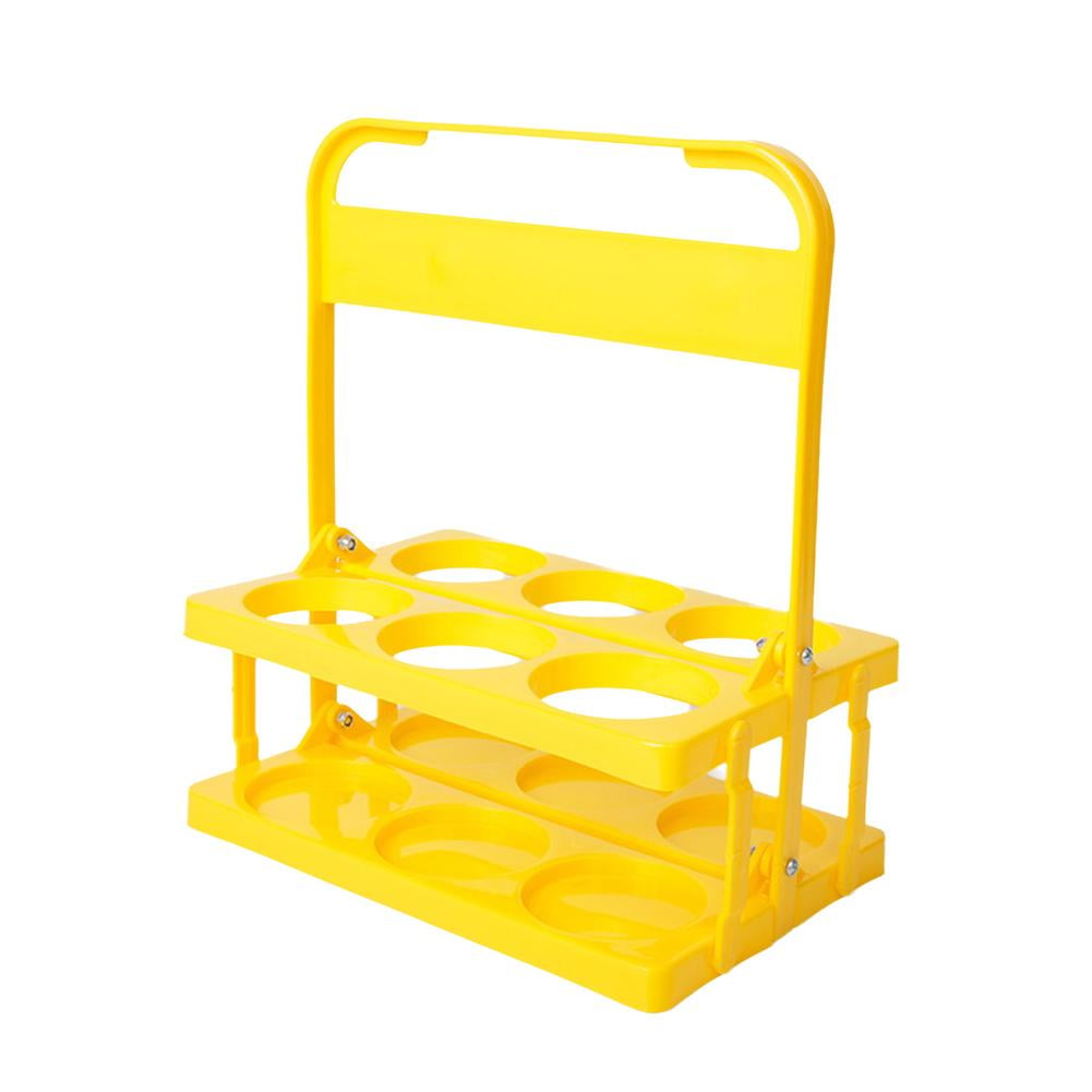 Yellow Plastic Foldable Beer Rack Portable Half Dozen 6 Bottles Hand ...