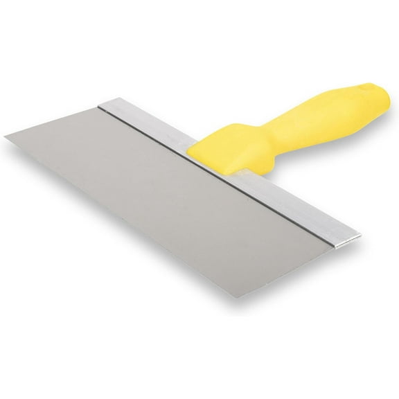Yellow Plastic Handle Drywall Taping Knife, 12 Inch Stainless Steel Blade, Made in e , 021-042