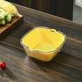 thumbnail image 1 of Yellow Plastic Kitchen Drainer Basket Vegetable Strainer Food Storage Container Multipurpose Organizer for Washing Draining, 1 of 7