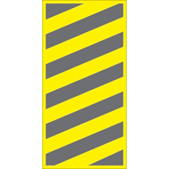 Yellow Plastic Reflective Sign 6 Inch X 12 Inch - Right Hazard
