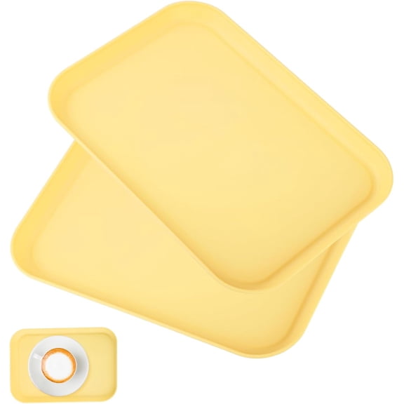Yellow Plastic Serving Platters and Trays, Rectangular Appetizer Trays for Snacks, Charcuterie, Chips, Fruit, Candy, Sushi, Party & Catering Dishes