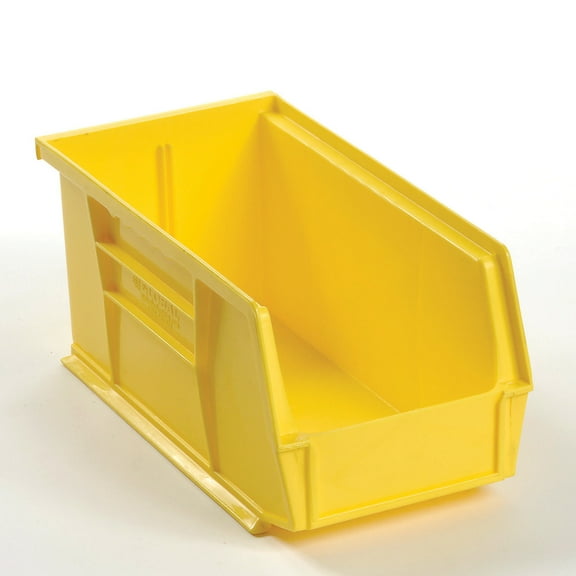 Global Industrial SB8147Y Plastic Hang & Stack Bin, Yellow - 14.75 x 8.25 x 7 in.
